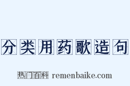 分类用药歌造句是什么意思的图片